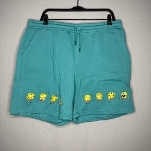SpongeBob SquarePants Teal Graphic Men Shorts- XL